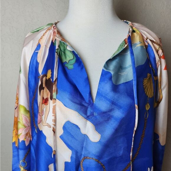 Antonio Melani Raffaella Key Hole Tie Neck Long Sleeve Belted Mini Dress Size XS - Picture 8 of 13